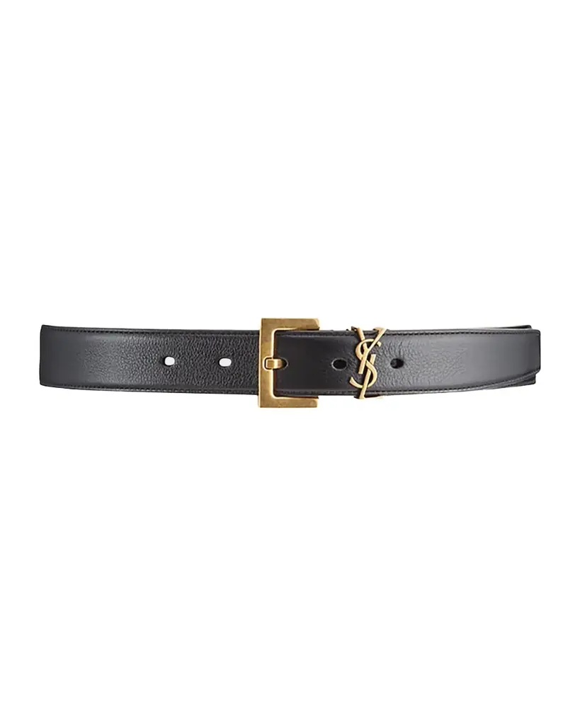 Saint Laurent Box Laque YSL Leather Belt - Women's Accessories