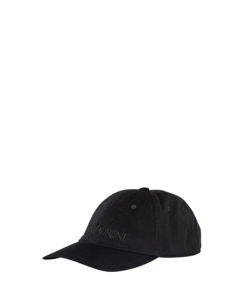 Saint Laurent Men's 6-Panel Corduroy Logo Baseball Cap - Women's Clothing