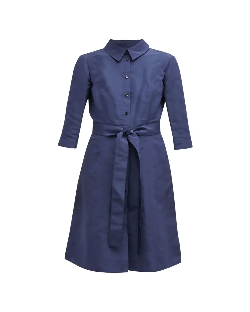 Carolina Herrera Faille 3/4-Sleeve Shirtdress - Women's Clothing