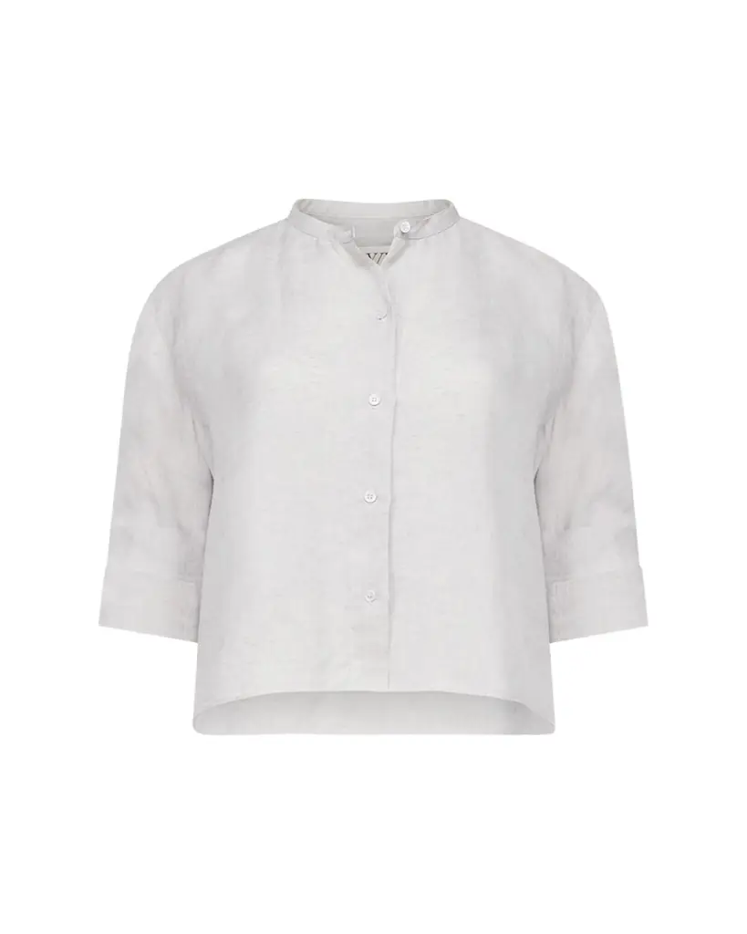 cut collar off dress shirt DIY Cut-Out Collar Shirt