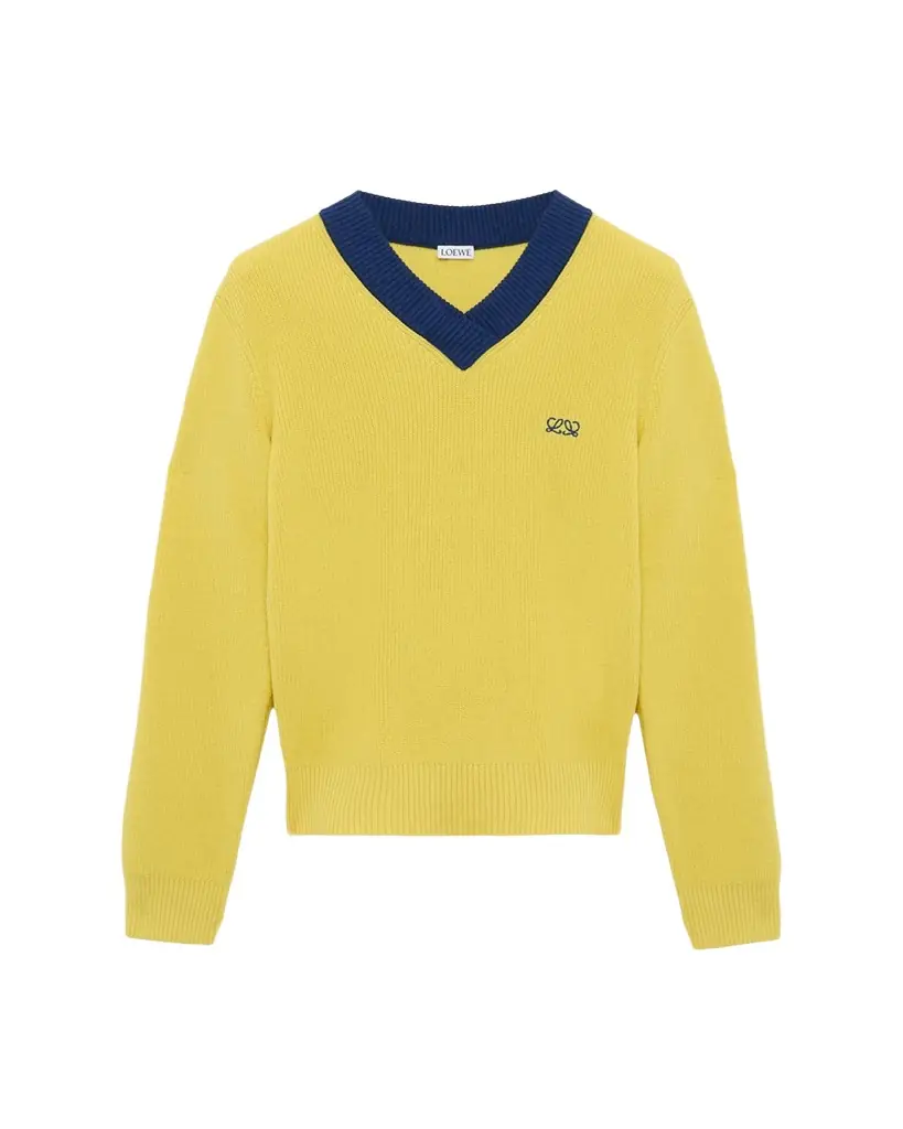 Loewe Bicolor V-Neck Sweater - Women's Clothing