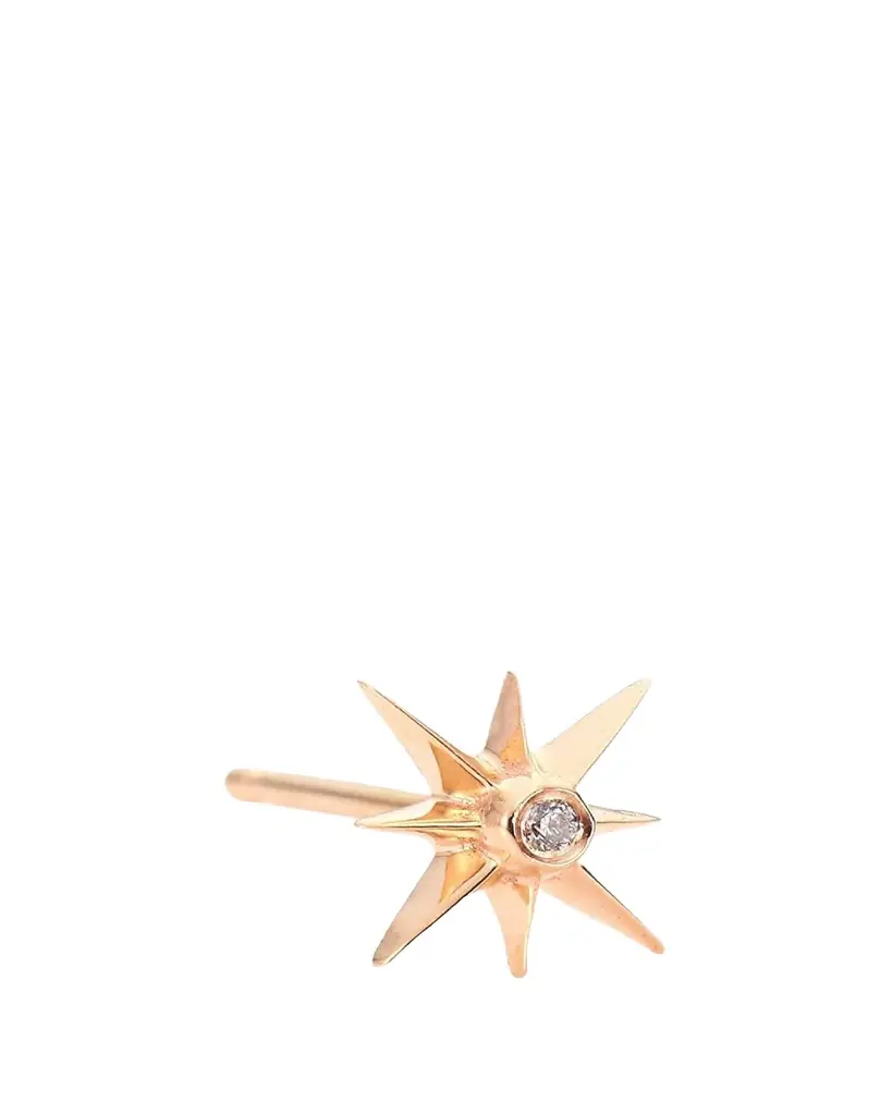 Sydney Evan Small Sunburst Diamond & 14K Rose Gold Single Stud Earring