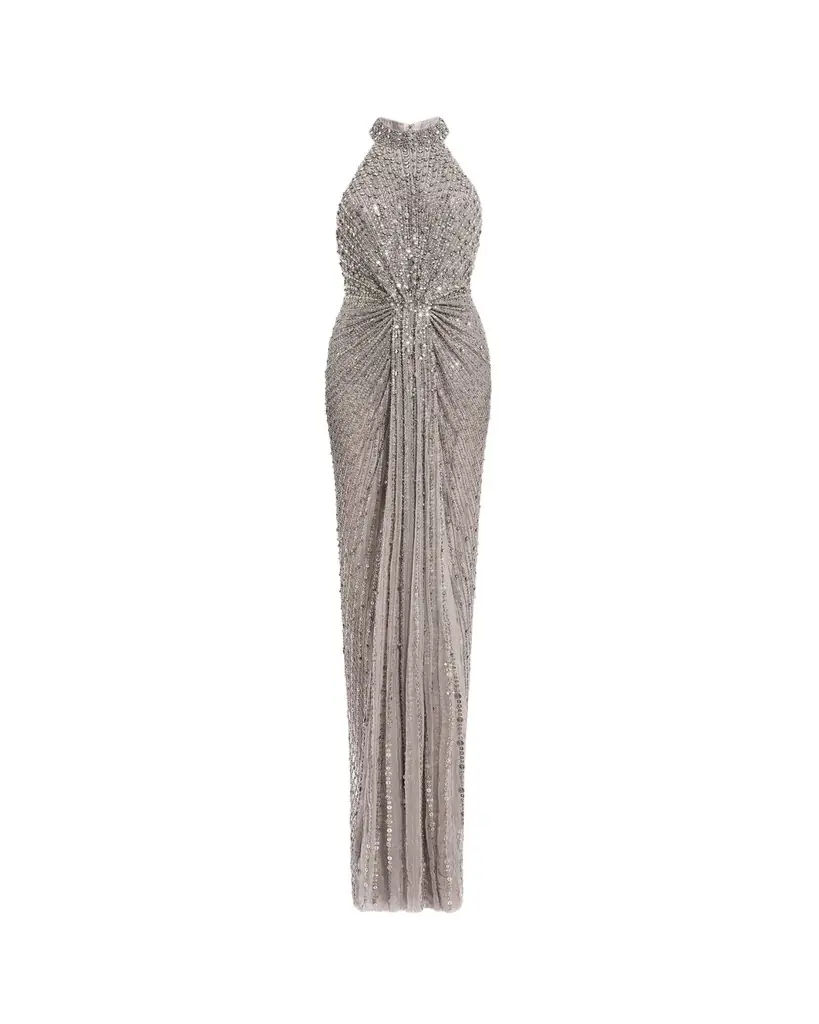 Jenny Packham Whisper Beaded Halter Gown
