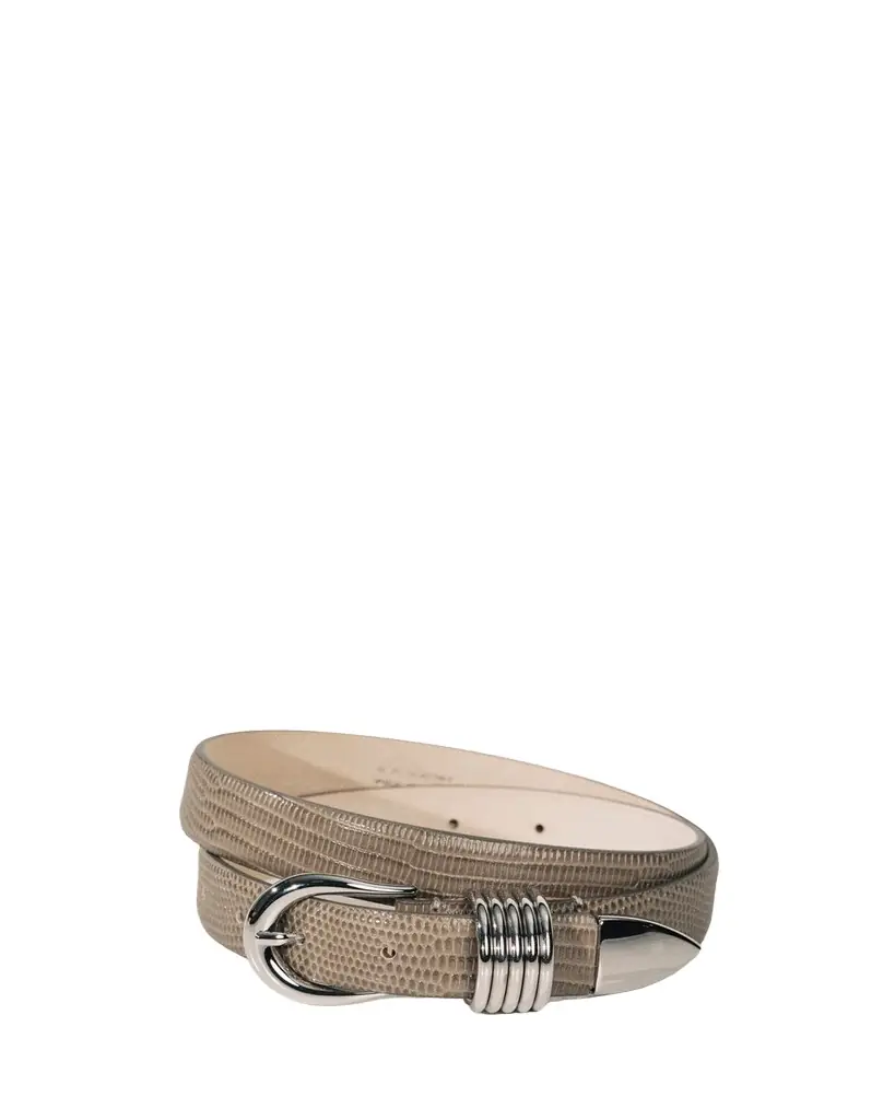 Dehanche Hollyhock Lizard-Embossed Leather Belt - Women's Accessories