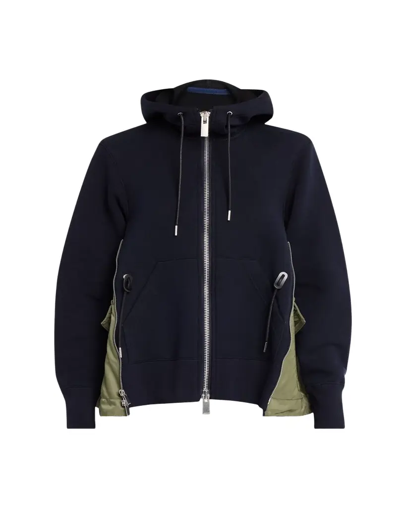 SACAI Sponge Sweat x Nylon Twill Hoodie