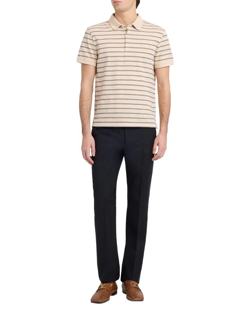 Valentino Garavani en 's VGold Stripe Jersey Polo Shirt - Women's Clothing