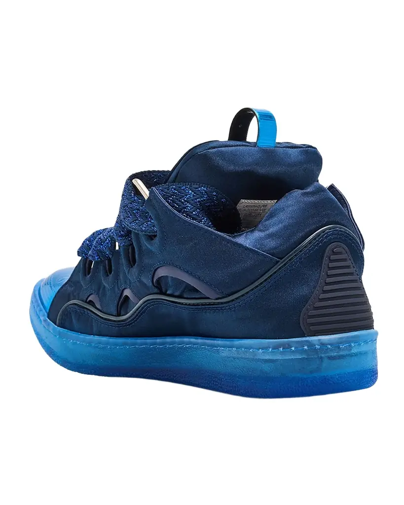 Lanvin Men 's Curb Satin Leather Oversized Sneakers - Women's Clothing