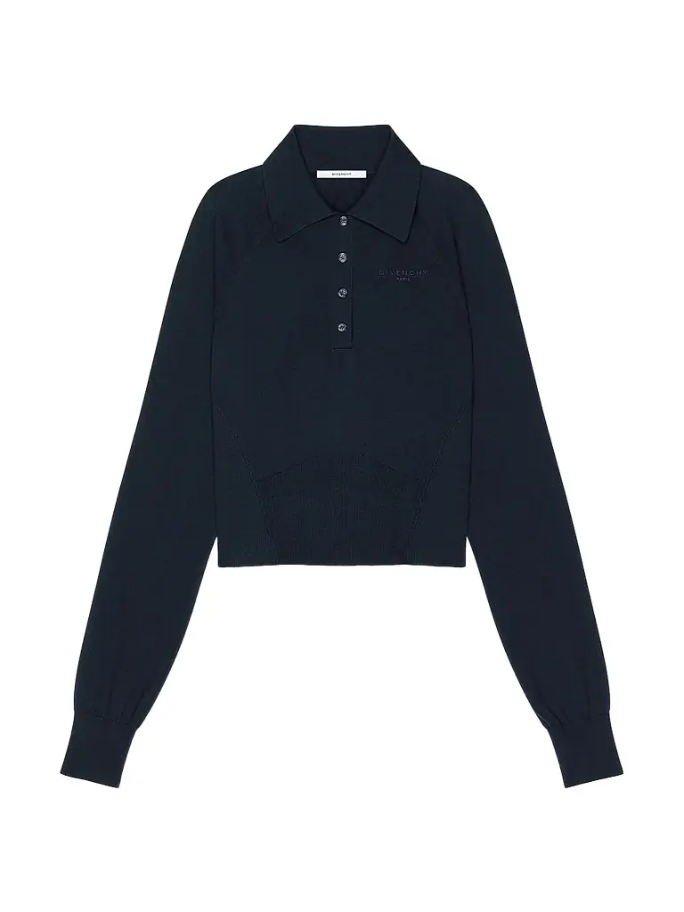 Givenchy Women's Polo Sweater in Cotton and Silk - Navy - Women's Clothing