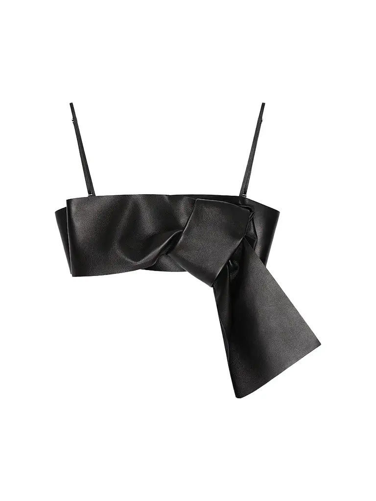 Givenchy Women's Bra Top in Leather with Bow - Black - Women's Clothing