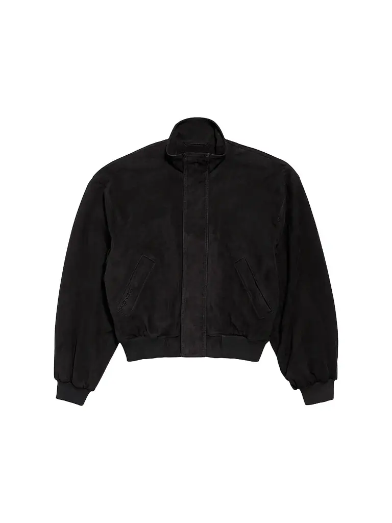 Balenciaga Men's Blouson Suede Jacket - Black - Women's Clothing