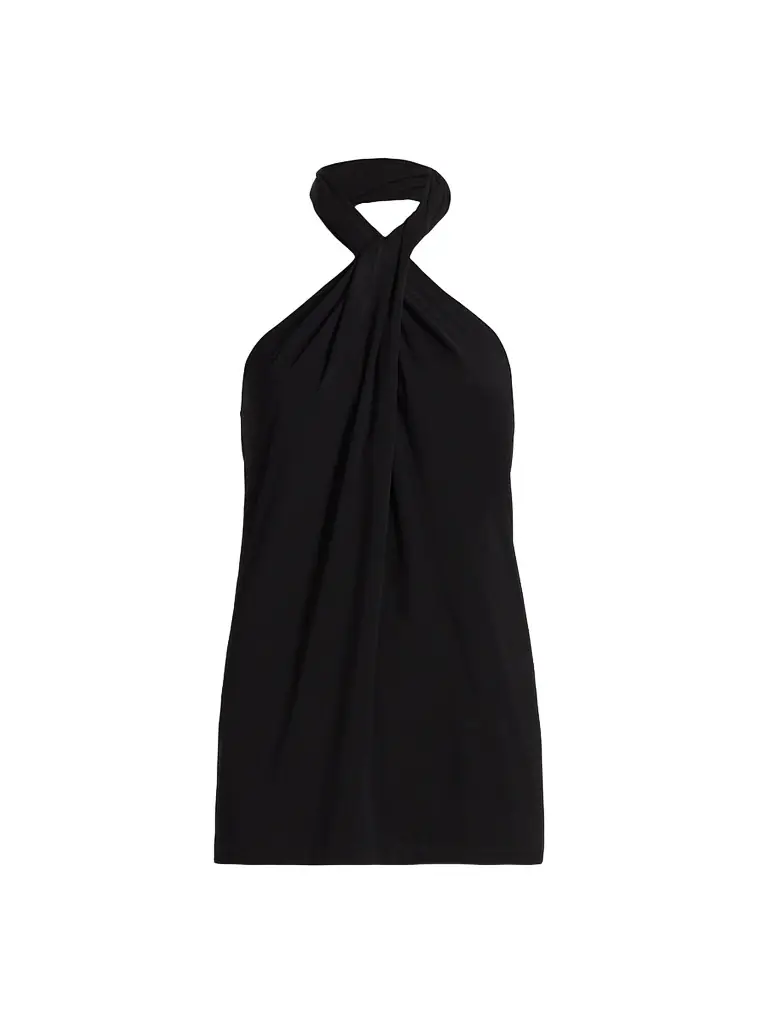 Toteme Women's Twisted Jersey Halter Top - Black - Women's Clothing
