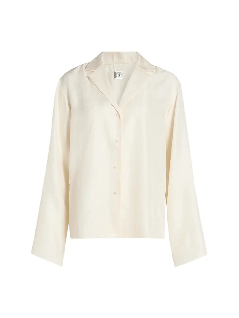Toteme Women's Monogram Silk Pajama Top - Cream
