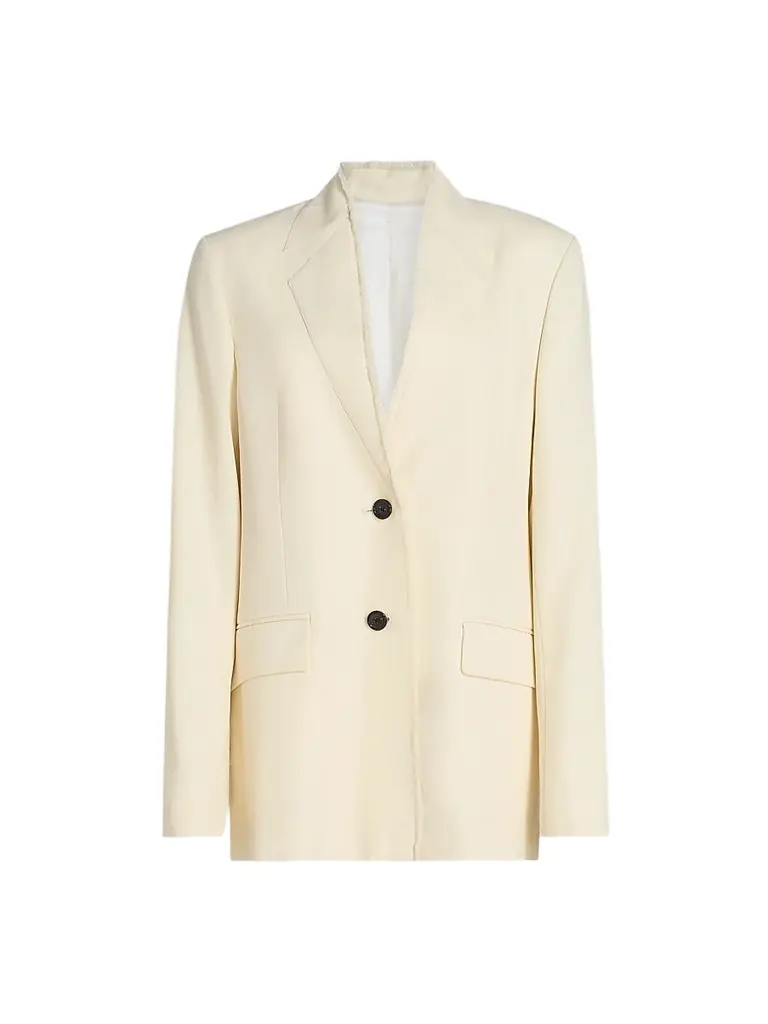 Toteme Women's Raw Lapel Jacket - Ecru - Women's Clothing