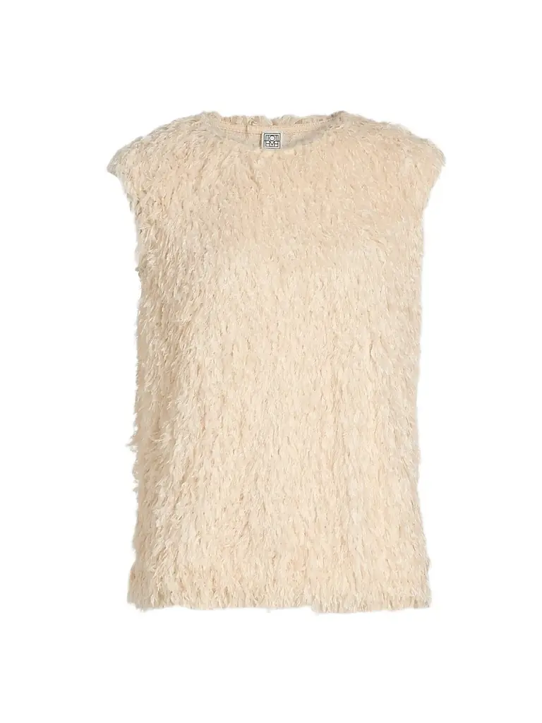 Toteme Women's Feathered Jersey Sleeveless Top - Eggshell - Women's Clothing