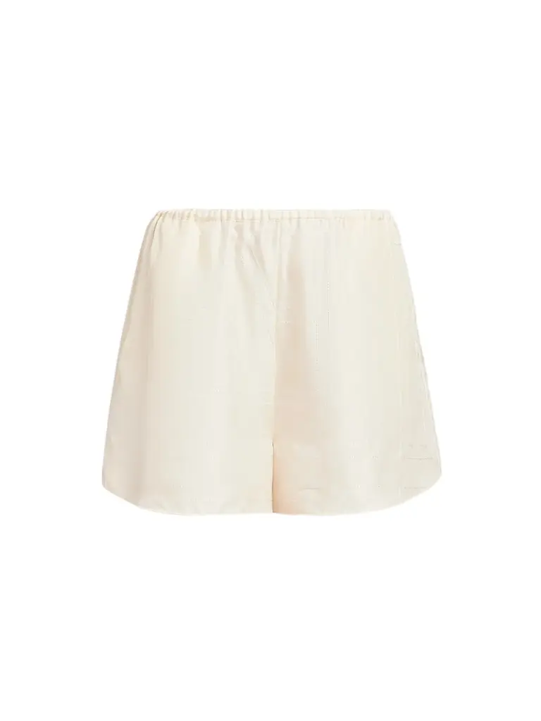 Toteme Women's Monogram Silk Pajama Shorts - Cream - Women's Clothing