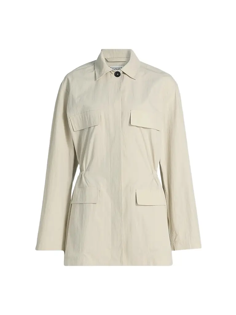 Toteme Women's Collared Drawstring Jacket - Oyster - Women's Clothing