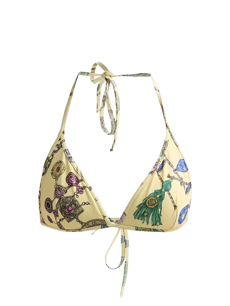 Versace Women's Broken Jewels Printed Swim Top