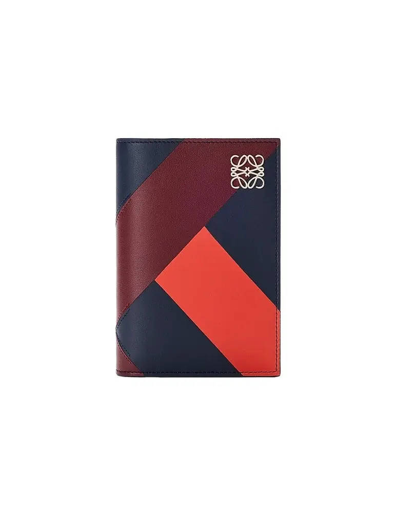 LOEWE Women's Anagram Colorblocked Leather Passport Case - Multicolor Deep Navy - Women's Clothing
