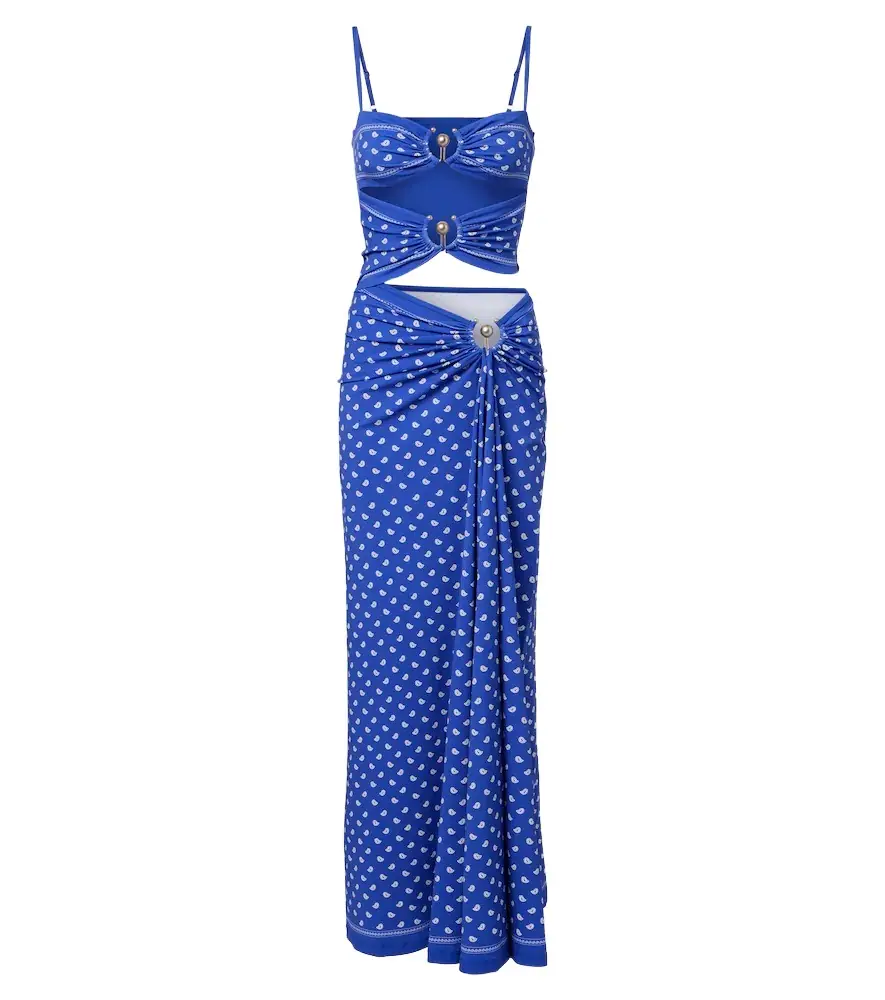 Christopher Esber Ruched Orbit Split bandana maxi dress