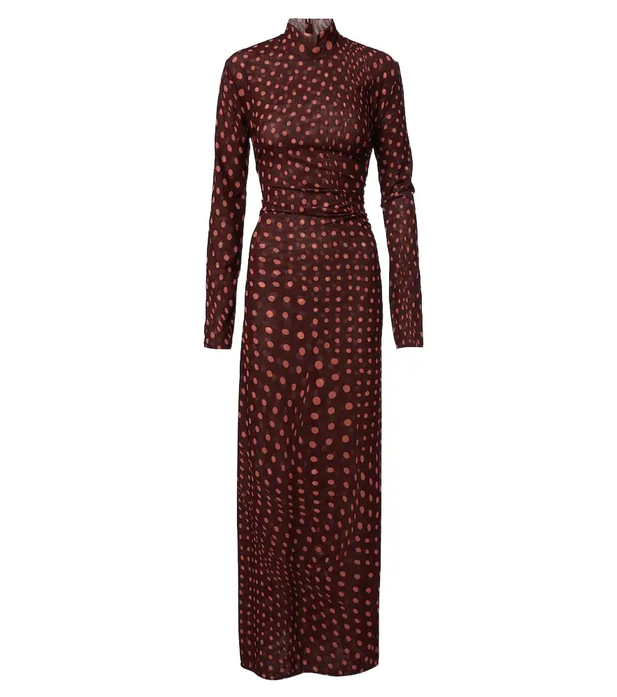 Stella McCartney Polka dot mesh maxi dress
