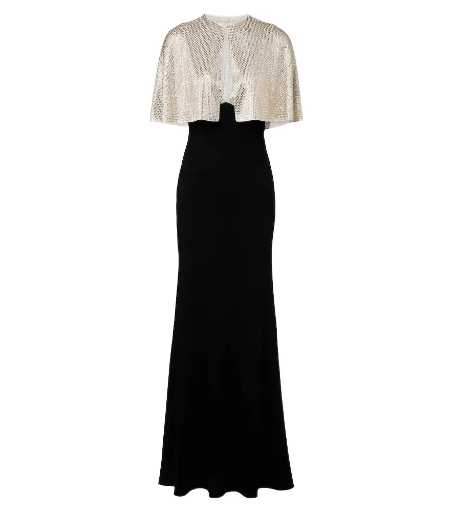 Roland Mouret Caped embellished gown