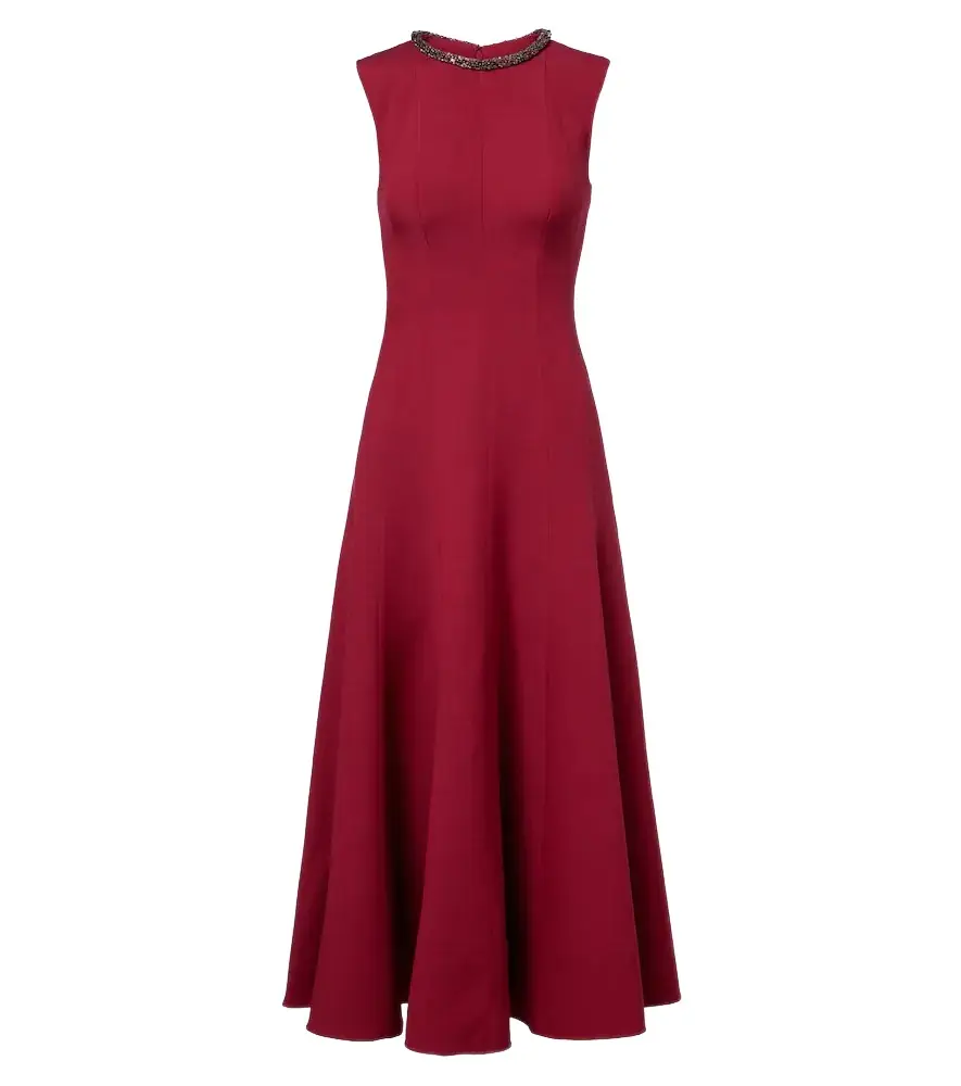 Roland Mouret Embellished wool and silk midi dress - Women's Clothing