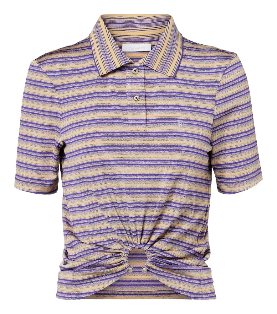 Rabanne Cutout gathered striped crêpe top - Women's Clothing