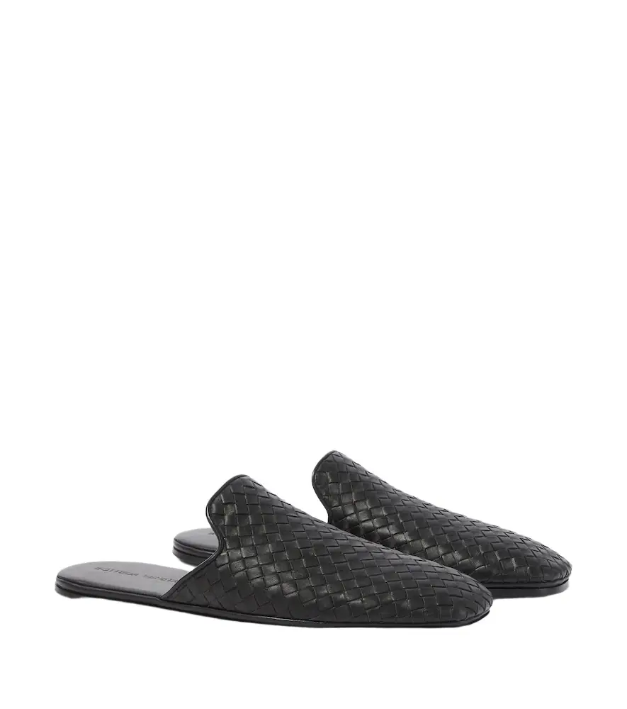 Bottega Veneta Palazzo Intrecciato leather mules - Women's Shoes