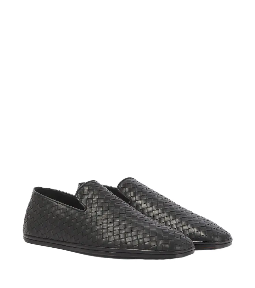 Bottega Veneta Palazzo Intrecciato leather slip-on shoes - Women's Shoes