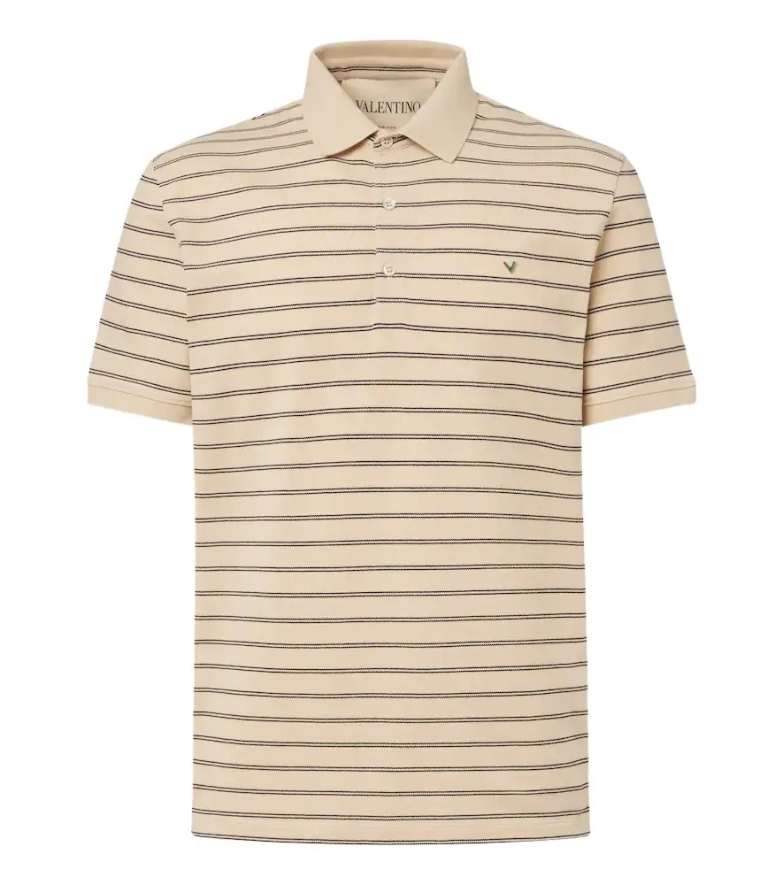 Valentino VGold striped cotton polo shirt - Women's Clothing