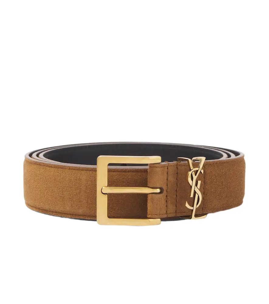 Saint Laurent Cassandre suede belt - Women's Accessories