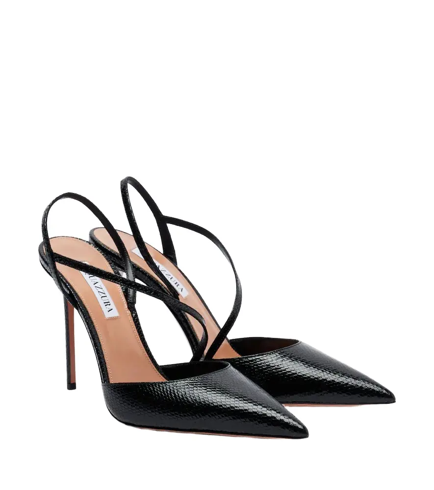 Aquazzura Dynasty snake-effect leather pumps - Women's Clothing
