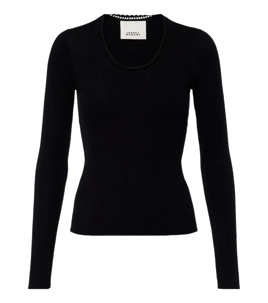 Isabel Marant Selenie ribbed-knit silk and cotton sweater
