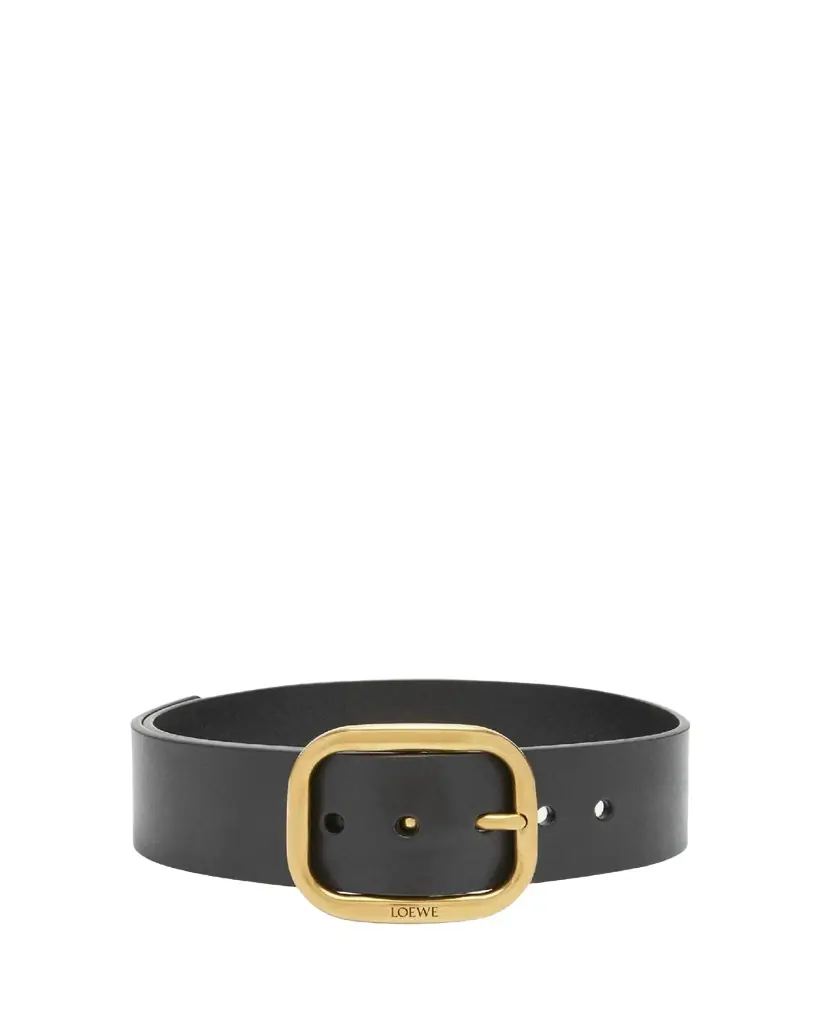 Loewe Curved Buckle Leather Belt - Women's Accessories