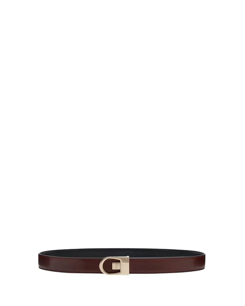Saint Laurent New Logo Reversible Leather Belt - Women's Accessories