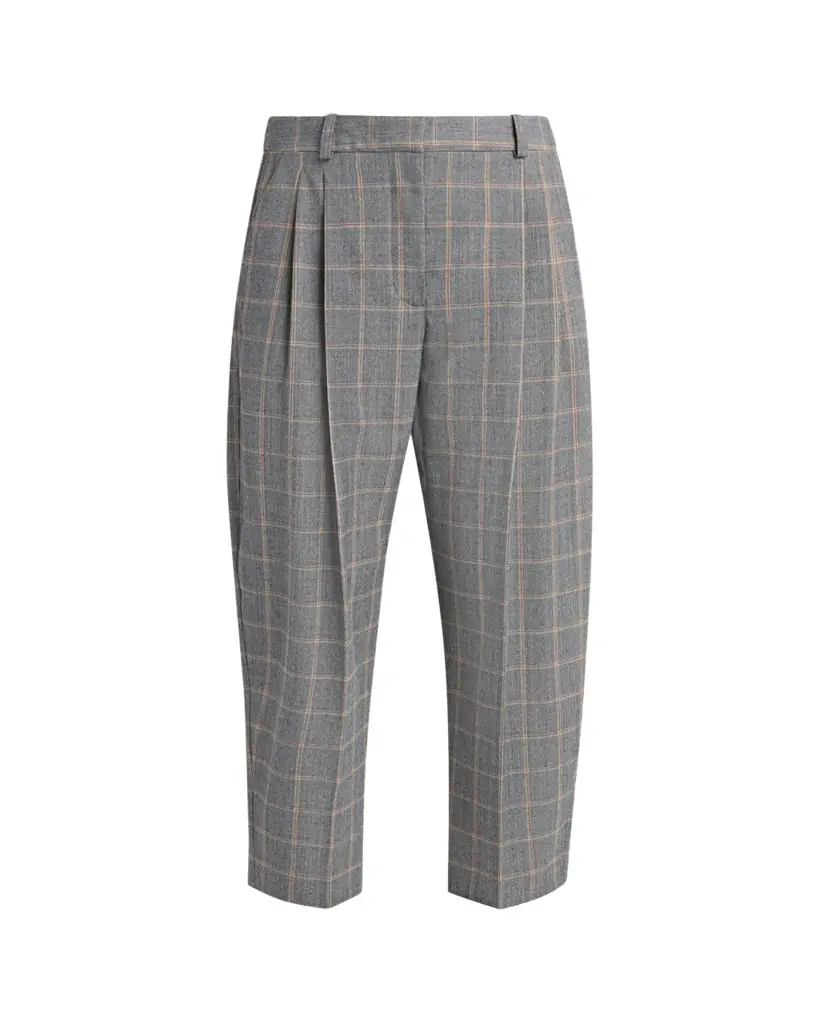 Stella McCartney Check Tapered Barrel-Leg Crop Trousers - Women's Clothing