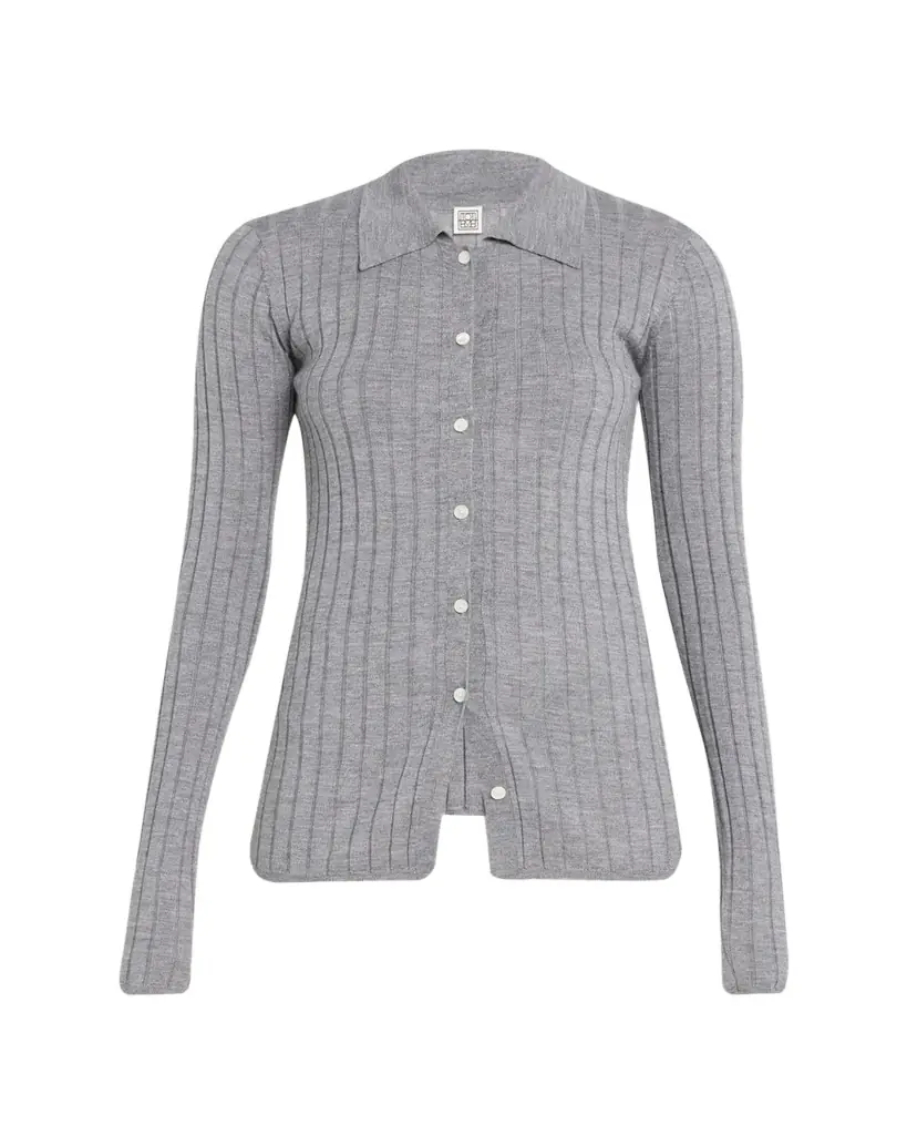 Toteme Slim Ribbed Long Sleeve Shirt - Women's Clothing