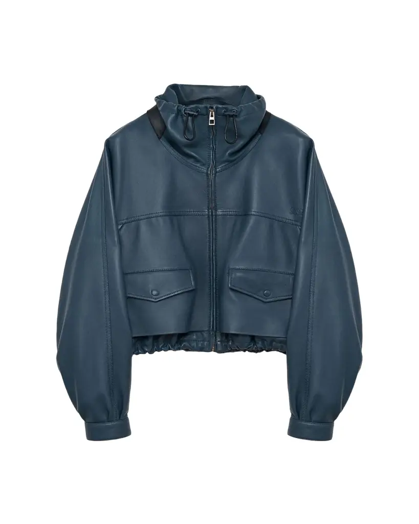 Loewe Double Layered Leather Zip Jacket - Women's Clothing