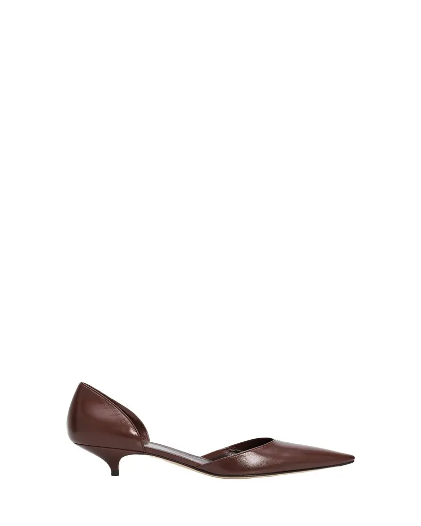 THE ROW 35mm Liisa Leather Kitten-Heel d'Orsay Pumps - Women's Shoes