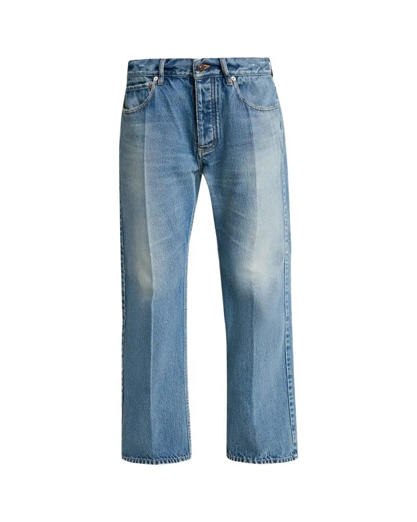Balenciaga Mid-Rise Faded Denim Straight-Leg Jeans - Women's Clothing