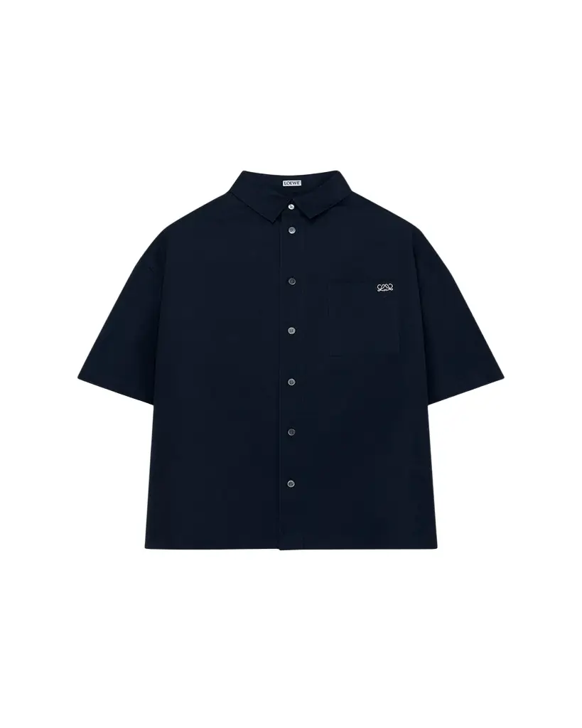 Loewe Men's Short-Sleeve Heavy Cotton Button-Front Shirt