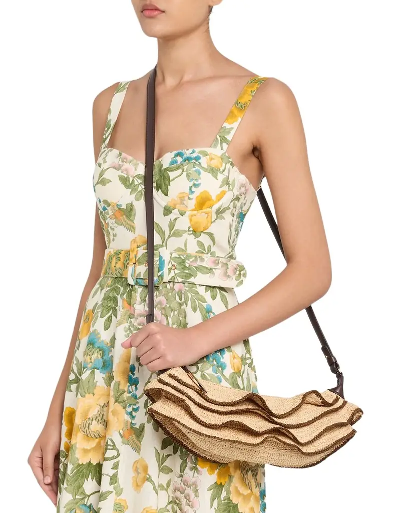 Zimmermann Goldentime Ruffle Shoulder Bag - Women's Clothing