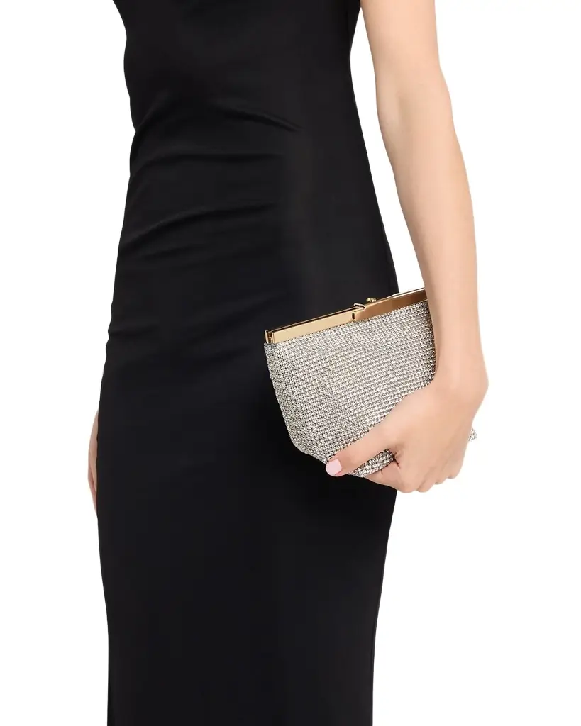 Jimmy Choo Ganache Crystal Mesh Clutch Bag