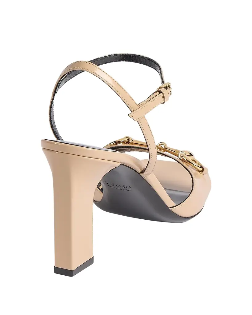 Gucci 85mm Signora Leather Ankle-Strap Sandals - Women's Clothing