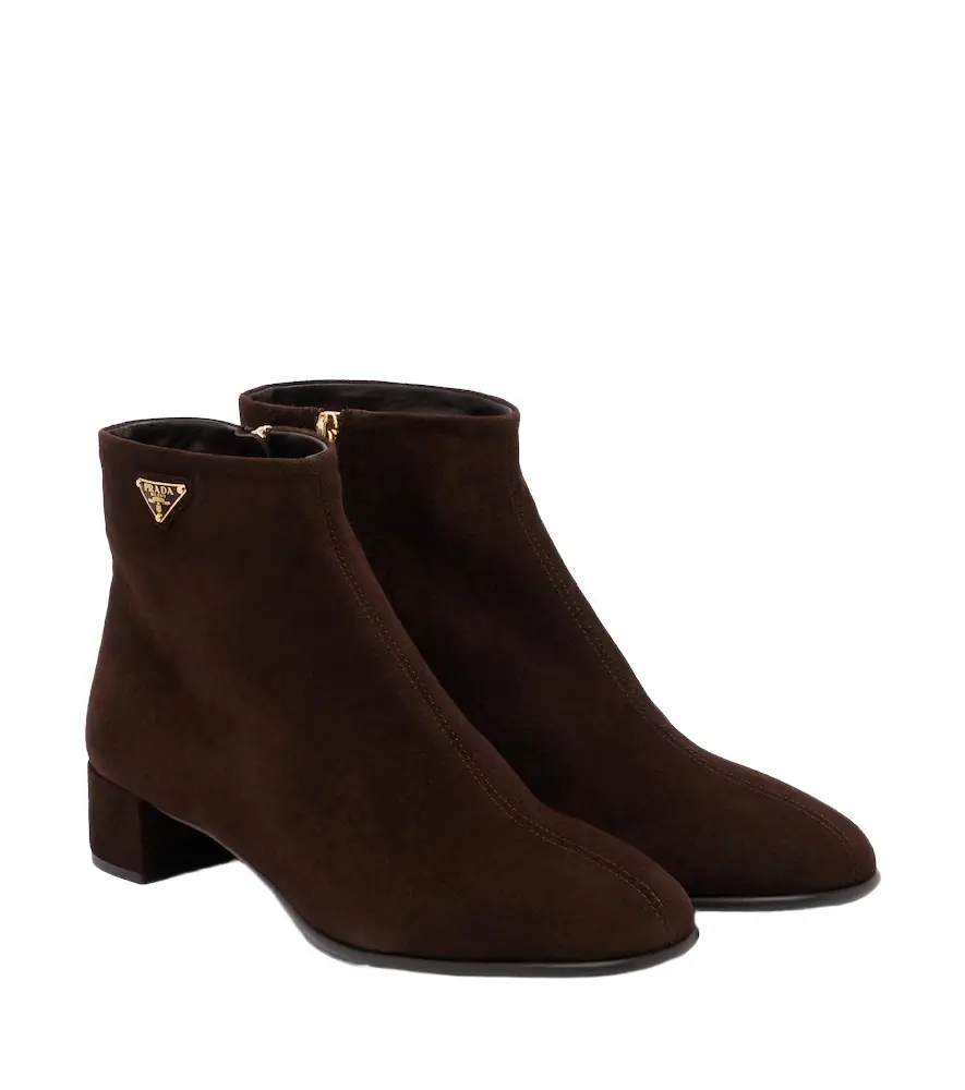 Prada Logo suede ankle boots - Women's Clothing
