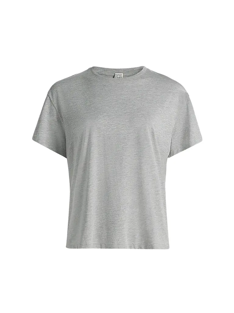 Toteme Women's Cotton-Blend Classic T-Shirt - Mid Grey Melange - Women's Clothing