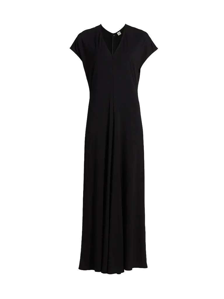 Toteme Women's V-Neck Jersey Maxi Dress - Black - Women's Clothing