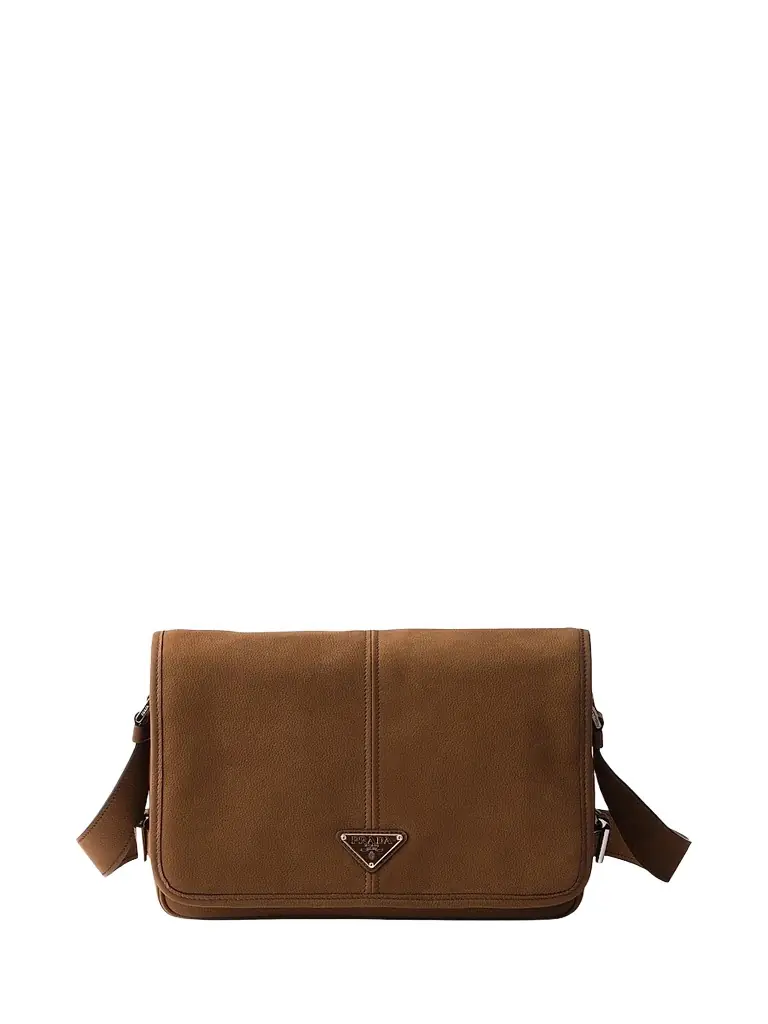 Prada Men's Nubuck Leather Shoulder Bag - Brown - Women's Bags