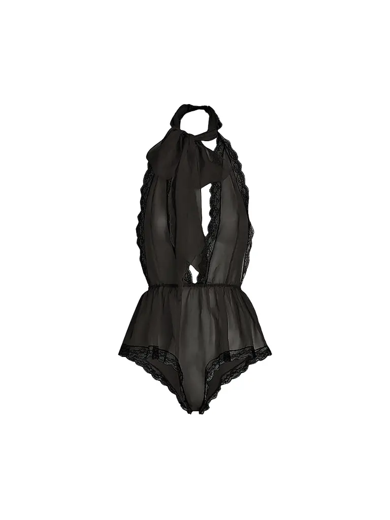 Dolce & Gabbana Women's Stretch-Silk Lace-Trim Romper - Black - Women's Lingerie