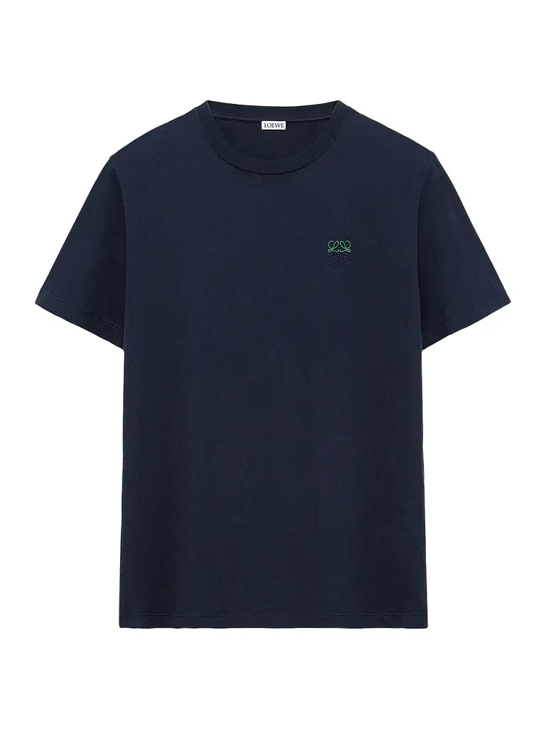 LOEWE Men's Regular-Fit Cotton-Blend Jersey T-Shirt - Dark Navy - Women's Clothing